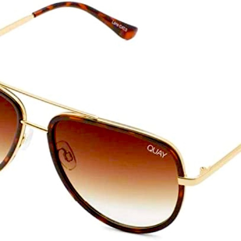 Quay Aviator sunglasses tortoise frame two-tone light brown lenses